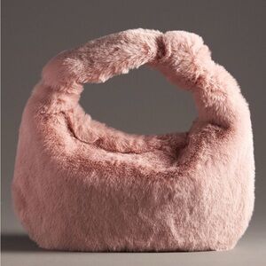 Anthropologie x Melie Bianco The Bridgitte Satchel Faux Fur Edition in Mauve NWT